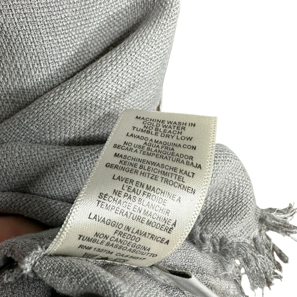 CLOTH & STONE Gray Blue Chambray Tencel Frayed Tunic Shirt Dress Mini Size Small - Picture 7 of 10